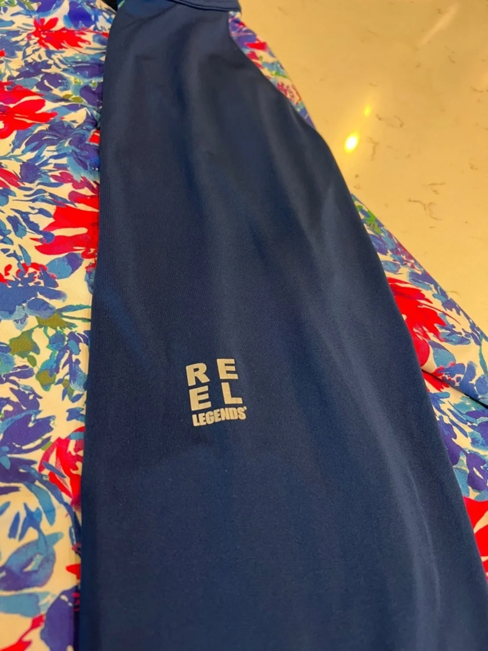 Reel Legends Reel-Tec Long Sleeve Floral Quarter Zip Performance Top XL - Picture 4 of 7